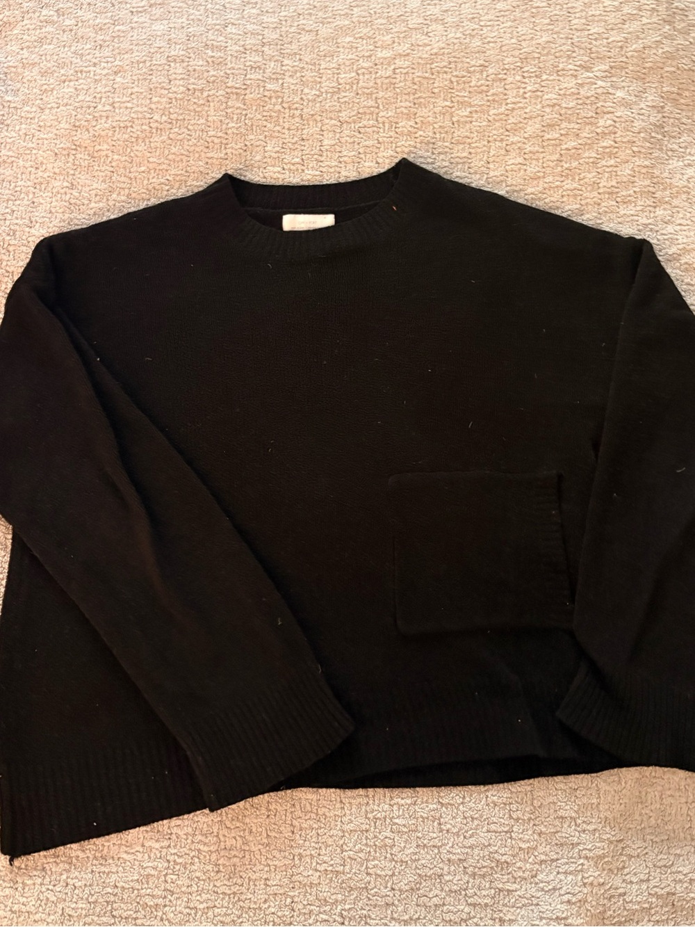 OAK + FORT Black Crewneck Sweater